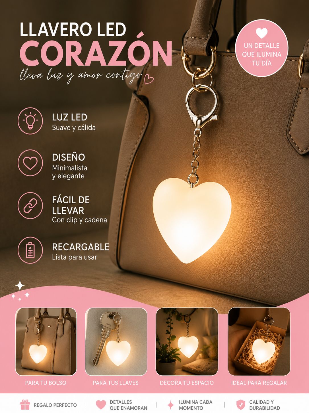 Heart Beam LED Purse Light